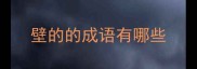 壁的的成语有哪些