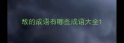 敌的成语有哪些成语大全