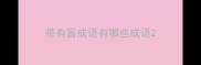 带有盲成语有哪些成语