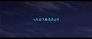 七年级下册成语运用