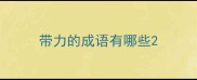带力的成语有哪些