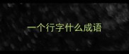 一个行字什么成语