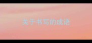 关于书写的成语
