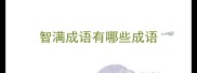 智满成语有哪些成语