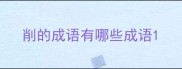 削的成语有哪些成语