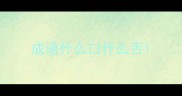 成语什么口什么舌
