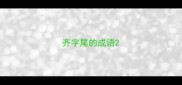 齐字尾的成语