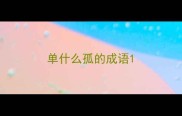 单什么孤的成语