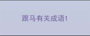 跟马有关成语