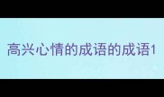 高兴心情的成语的成语