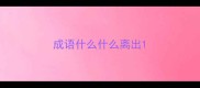 成语什么什么离出