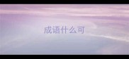 成语什么可