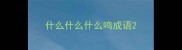 什么什么什么鸣成语