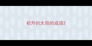初升的太阳的成语