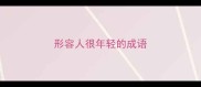 形容人很年轻的成语