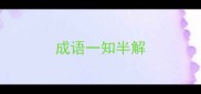 成语一知半解