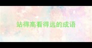 站得高看得远的成语