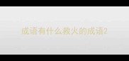 成语有什么救火的成语