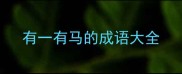 有一有马的成语大全