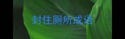 封住厕所成语