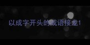 以成字开头的成语接龙
