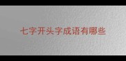七字开头字成语有哪些