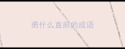 勇什么直前的成语