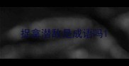 捉拿潜敌是成语吗