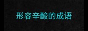 形容辛酸的成语