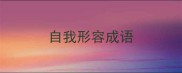 自我形容成语