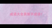 成语大全哀狼字成语