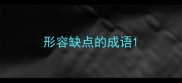 形容缺点的成语