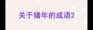 关于猪年的成语