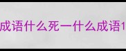 成语什么死一什么成语