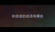 命成语的成语有哪些