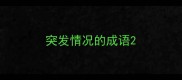 突发情况的成语