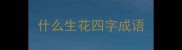 什么生花四字成语