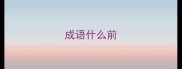 成语什么前