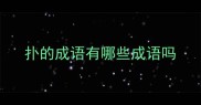 扑的成语有哪些成语吗