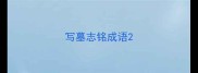 写墓志铭成语