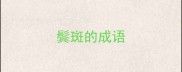 鬓斑的成语
