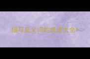 描写反义词的成语大全