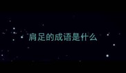 肩足的成语是什么