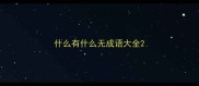 什么有什么无成语大全