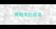 胃相关的成语