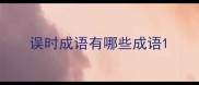 误时成语有哪些成语