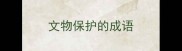 文物保护的成语