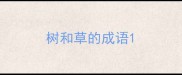 树和草的成语