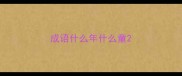 成语什么年什么童