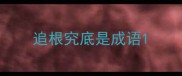 追根究底是成语